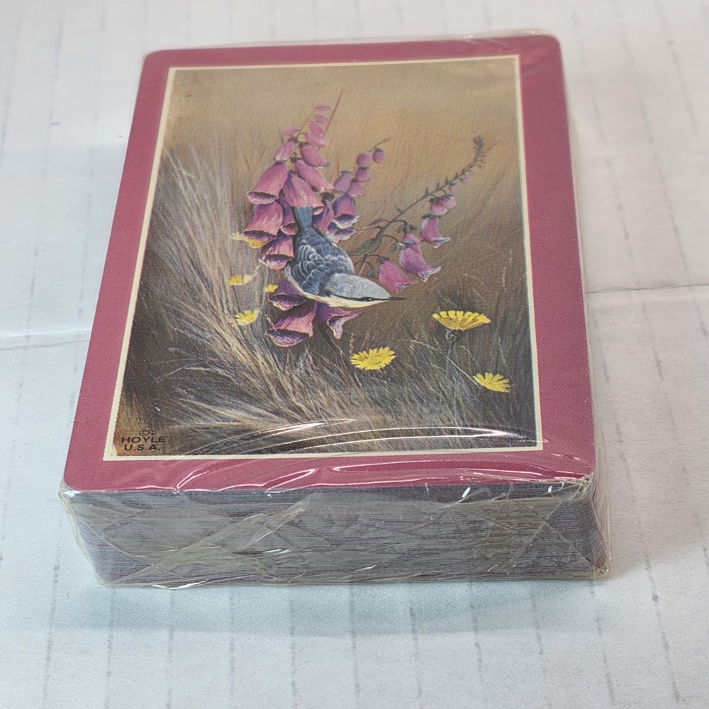 VTG Hoyle Playing Cards‎ Deck – Bird & Foxglove Artwork – Sealed – Made in USA